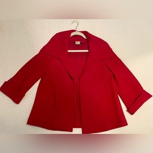 Bright red cropped jacket! Size 2, used condition, Lafayette 148 New York